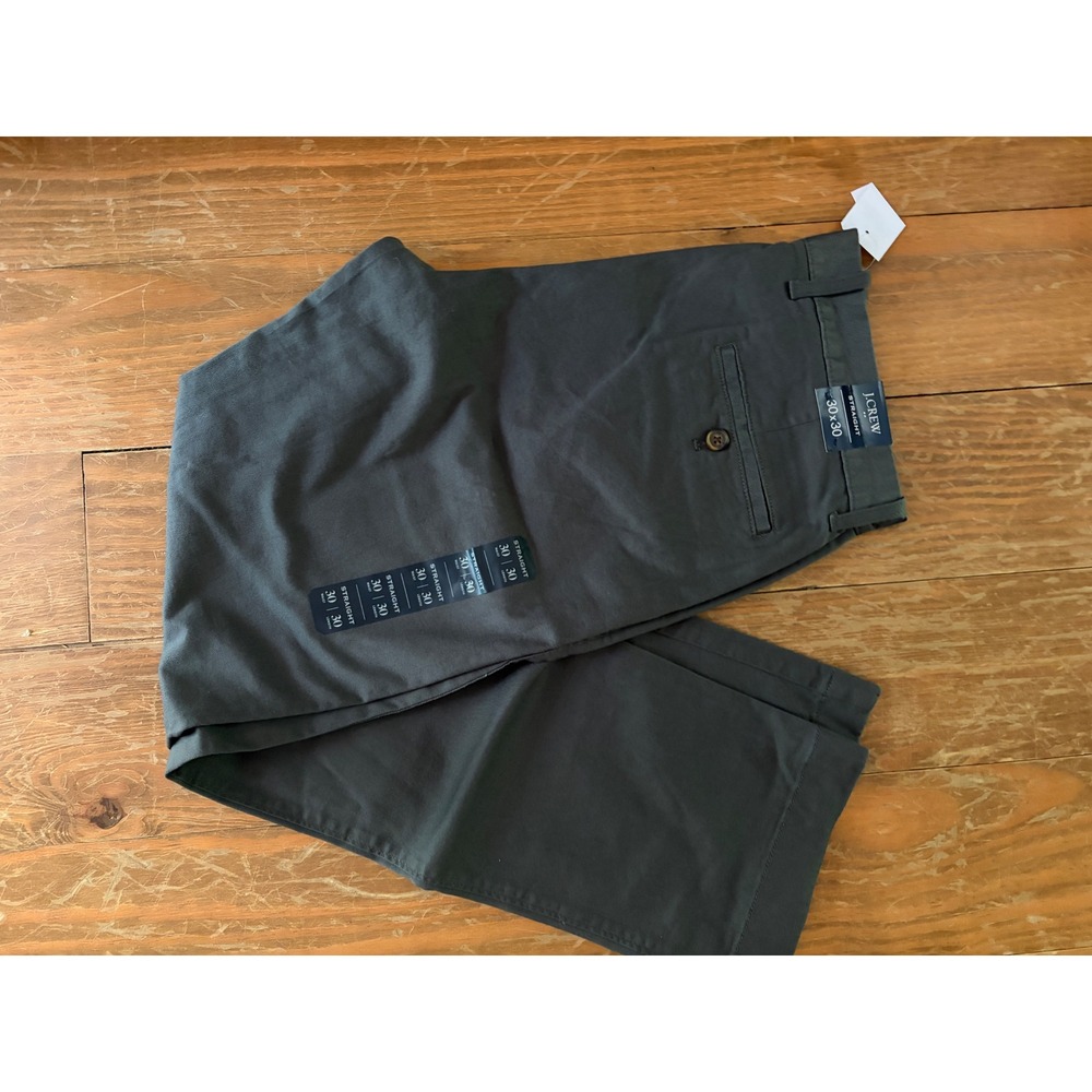 J.Crew Factory Flex Straight Fit Chinos Mens 30x30 Dark Gray Pants H3186 NEW